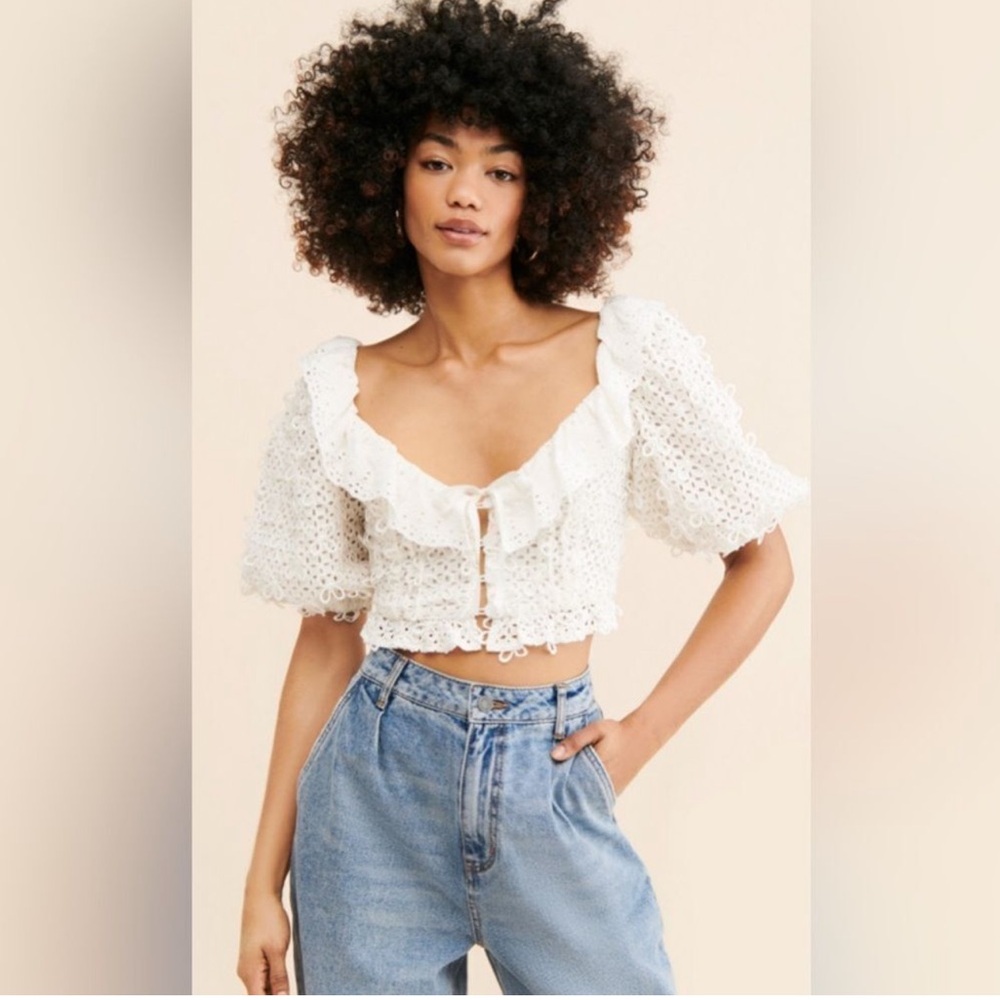 For Love and Lemons Cassie Crop top size: Large - Picture 2 of 8